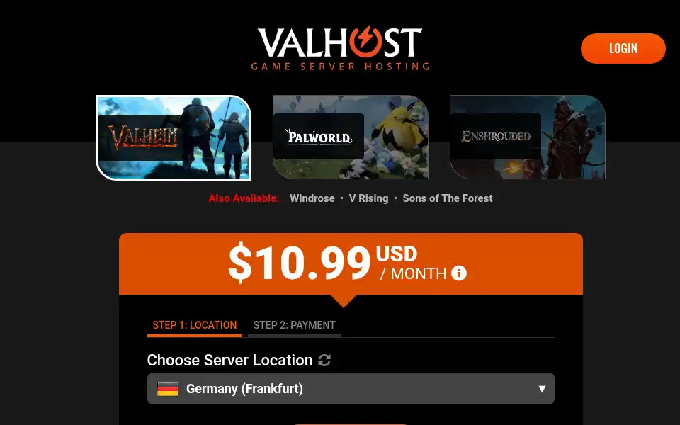Screenshot of valhost.net