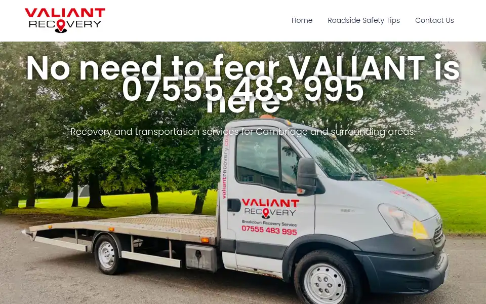 Screenshot of valiantrecovery.co.uk