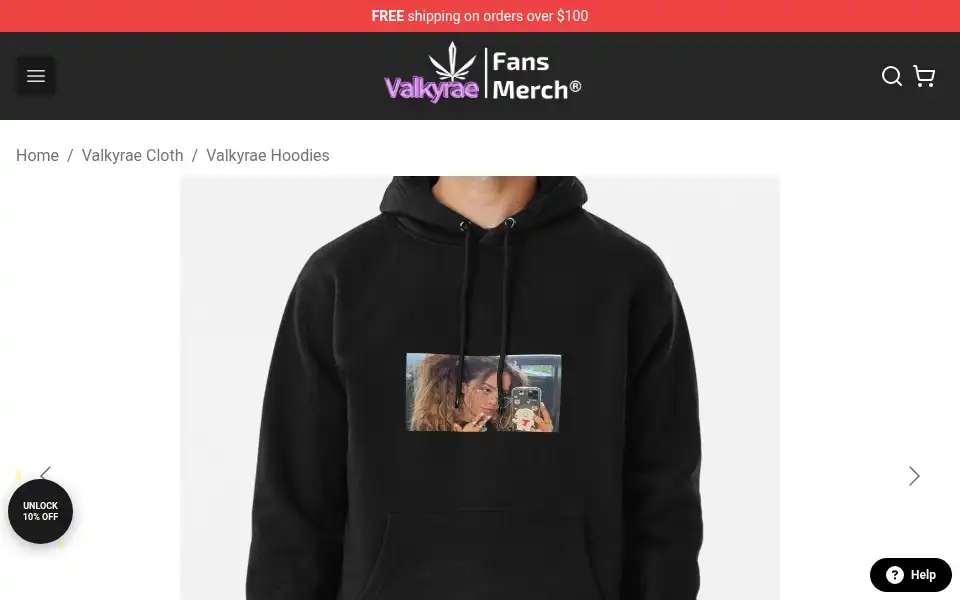 Screenshot of valkyraeshop.com