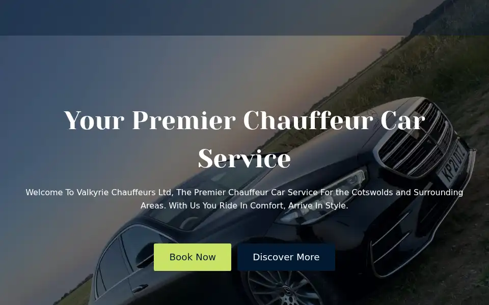 Screenshot of valkyriechauffeurs.co.uk