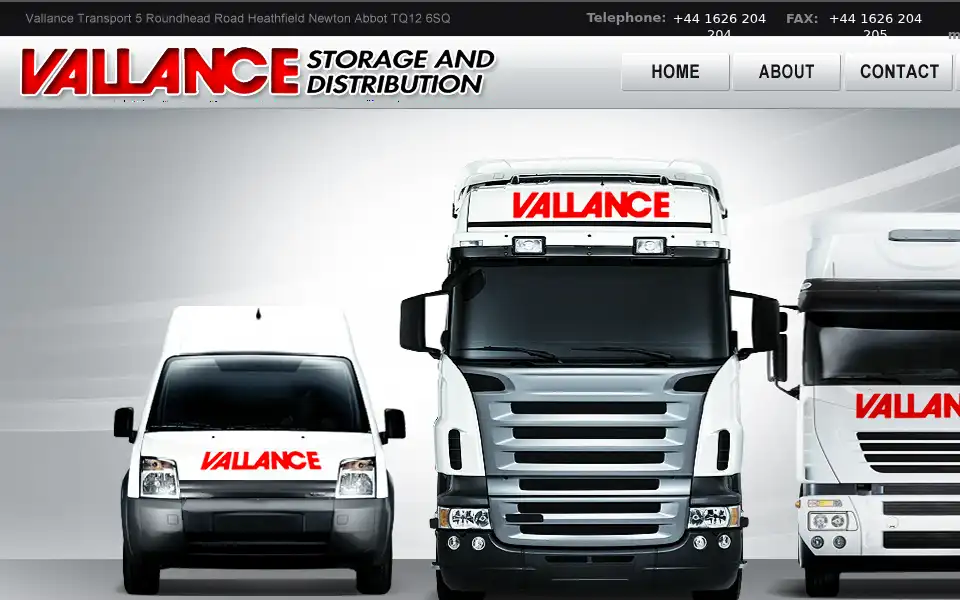 Screenshot of vallancetransport.co.uk