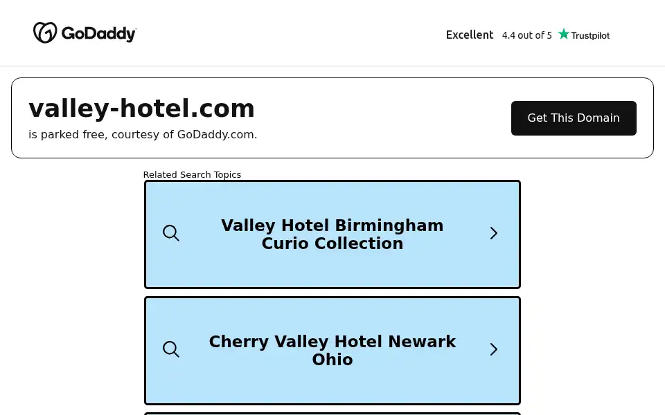 Screenshot of valley-hotel.com