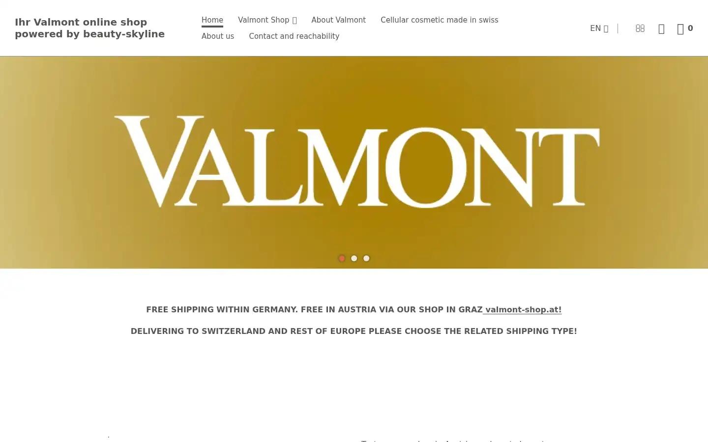 Screenshot of valmont-shop.com