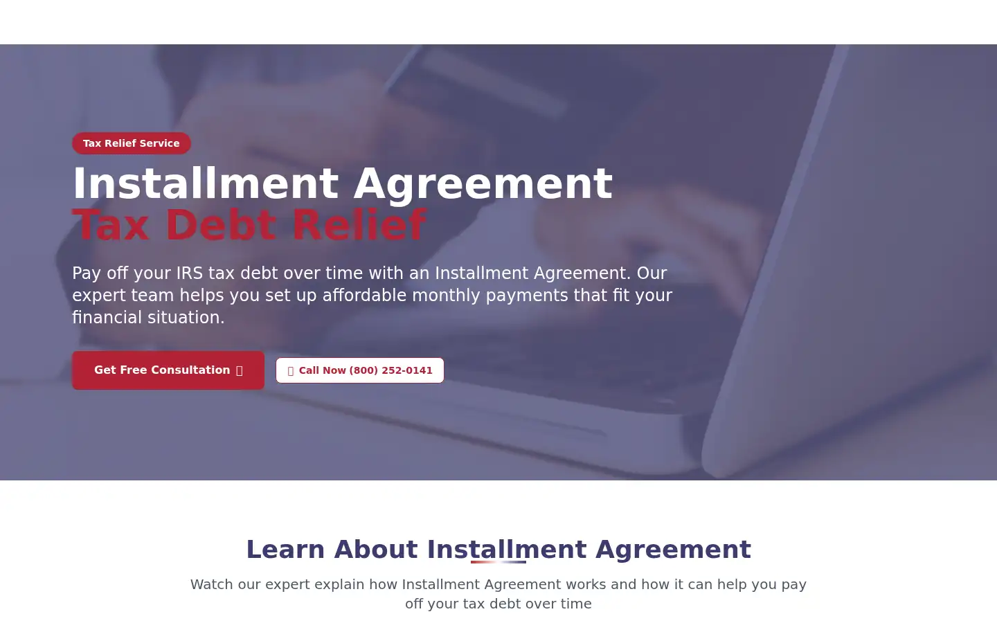 Screenshot of valortaxrelief.com
