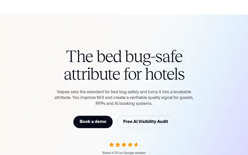 Screenshot of valpashotels.com