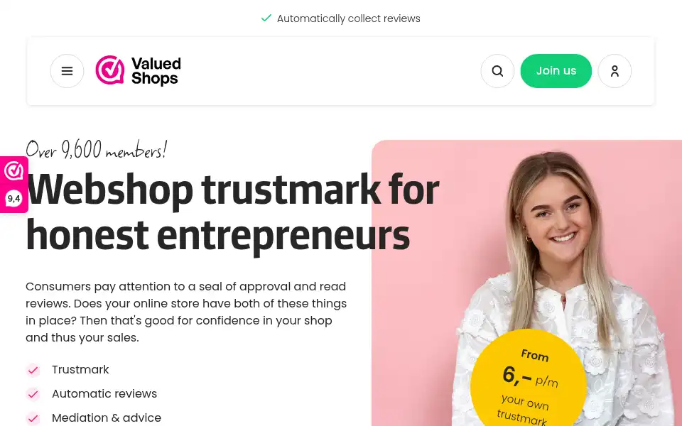 Screenshot of valuedshops.com