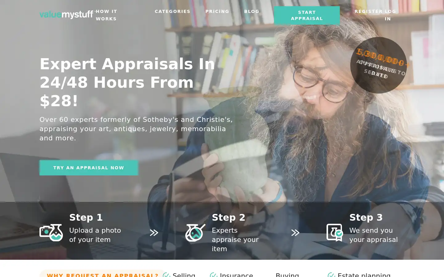 Screenshot of valuemystuff.com