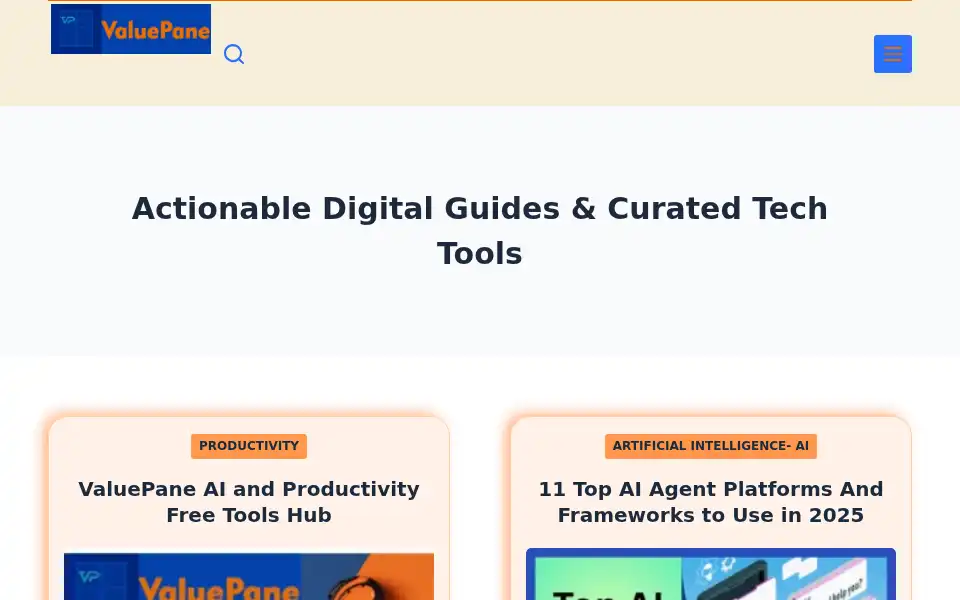 Screenshot of valuepane.com