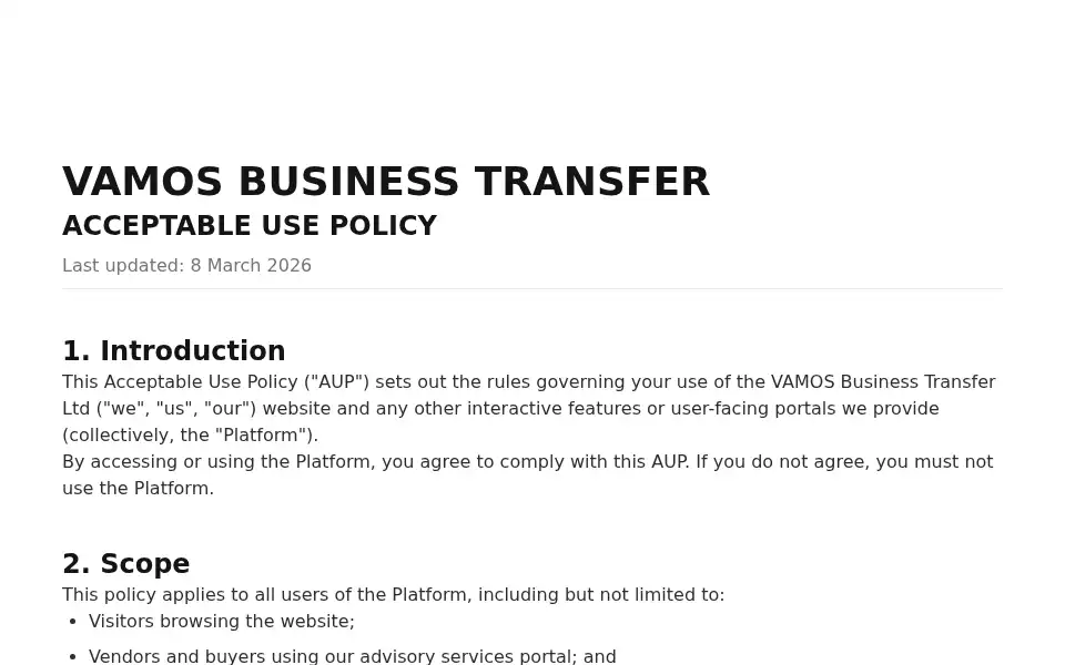 Screenshot of vamosbusiness.com