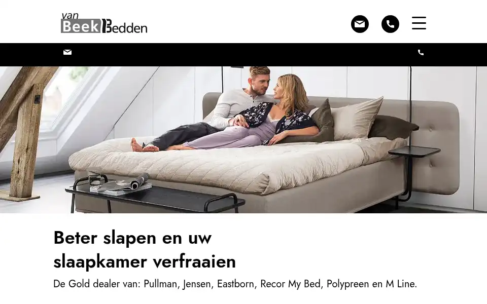 Screenshot of vanbeekbedden.nl
