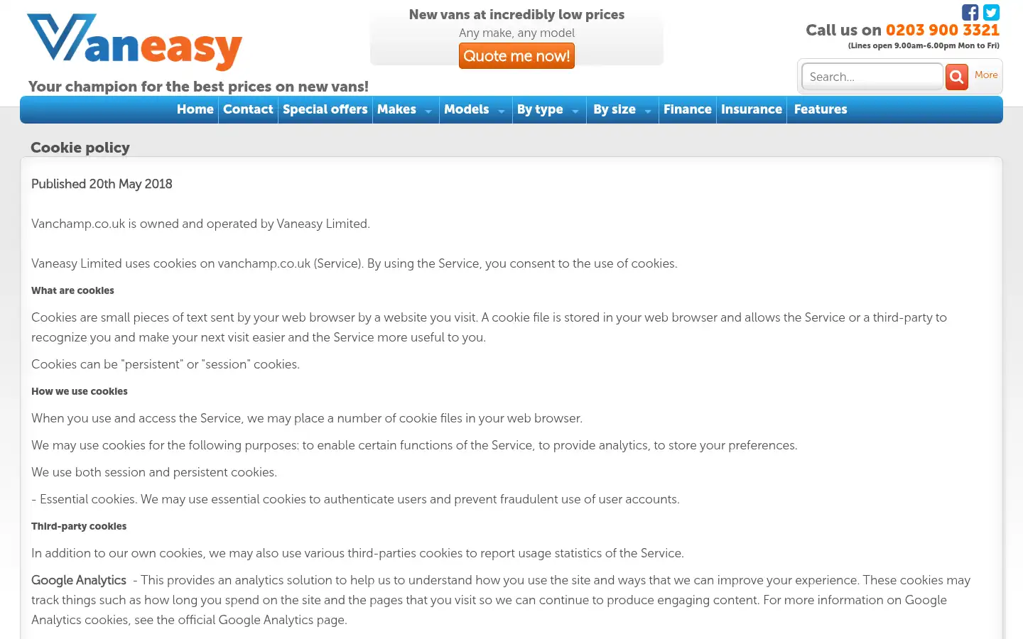 Screenshot of vanchamp.co.uk