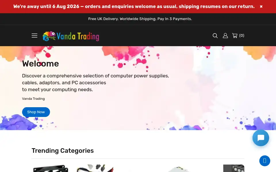 Screenshot of vanda-trading.com