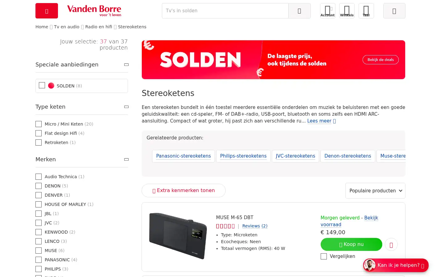 Screenshot of vandenborre.be