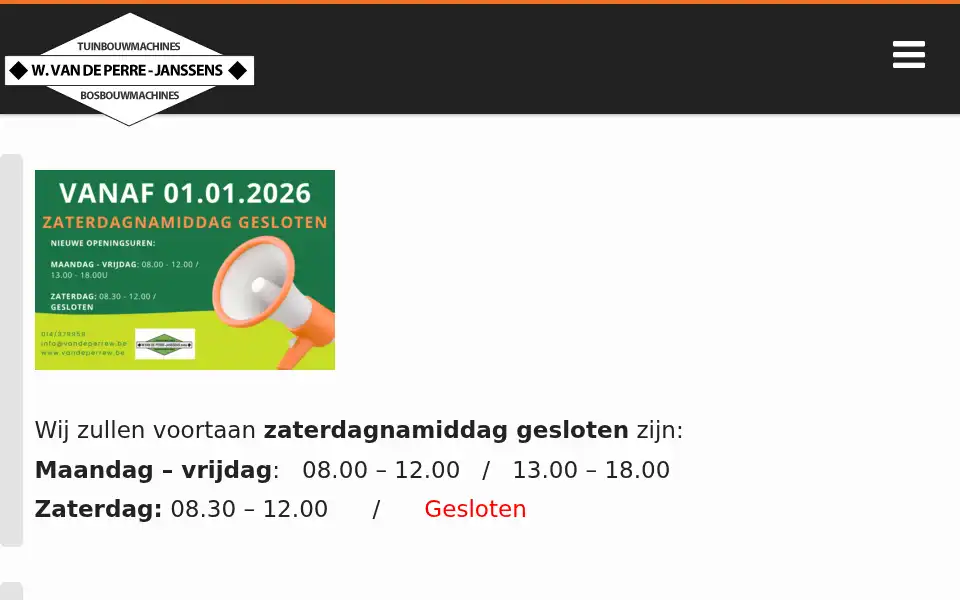 Screenshot of vandeperrew.be