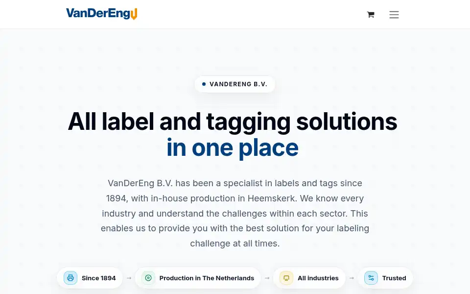 Screenshot of vandereng.nl