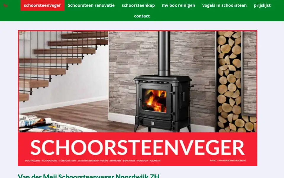 Screenshot of vandermeijschoorsteenveger.nl