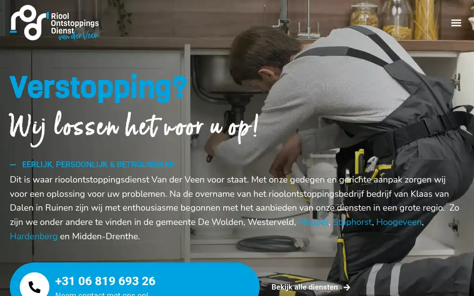 Screenshot of vanderveenontstopping.nl