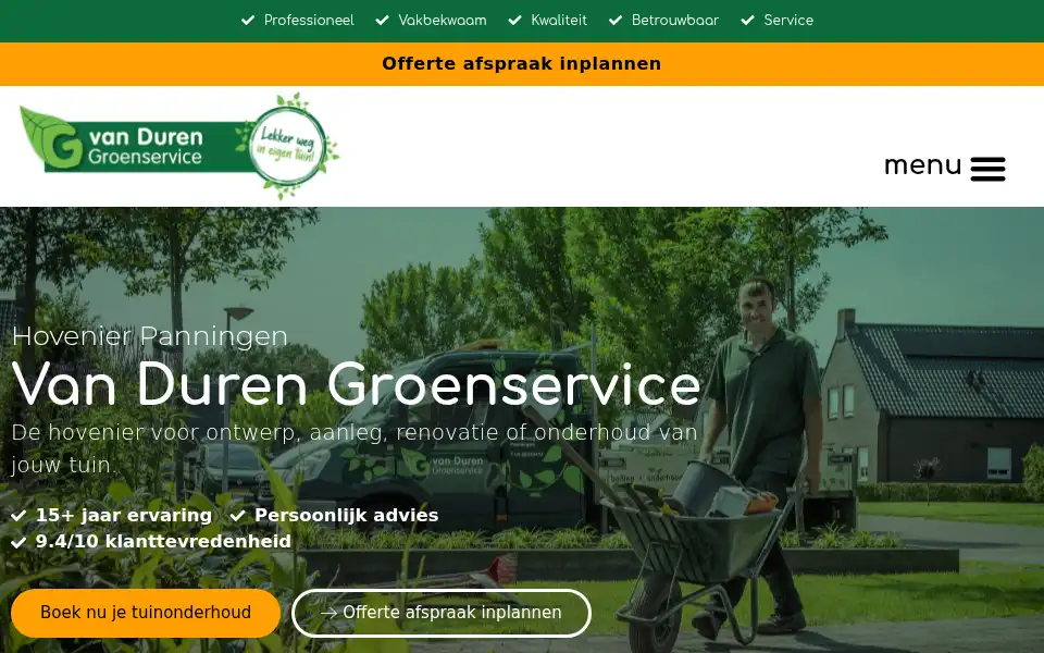 Screenshot of vandurengroenservice.nl
