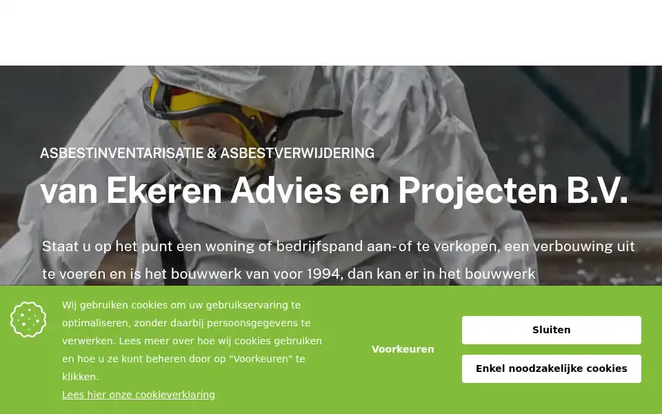 Screenshot of vanekerenadvies.nl