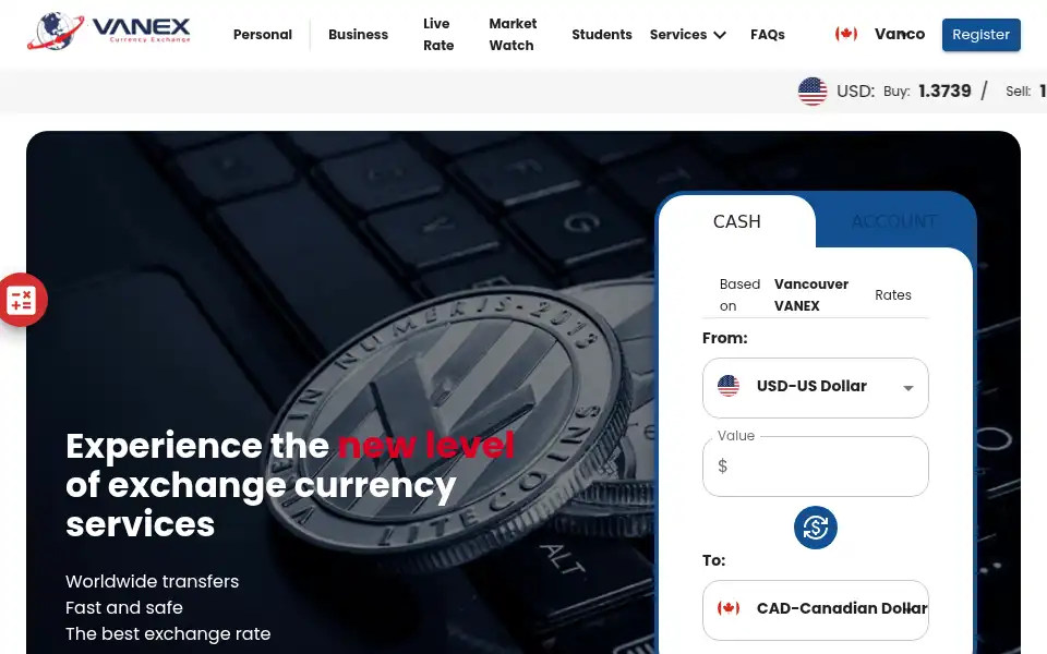 Screenshot of vanexgroup.com
