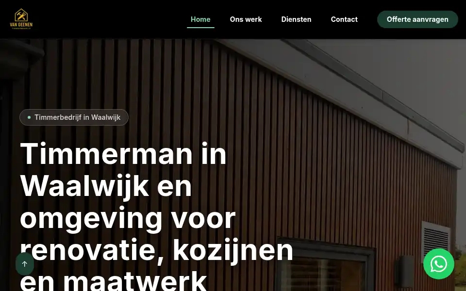 Screenshot of vangeenentimmerbedrijf.nl