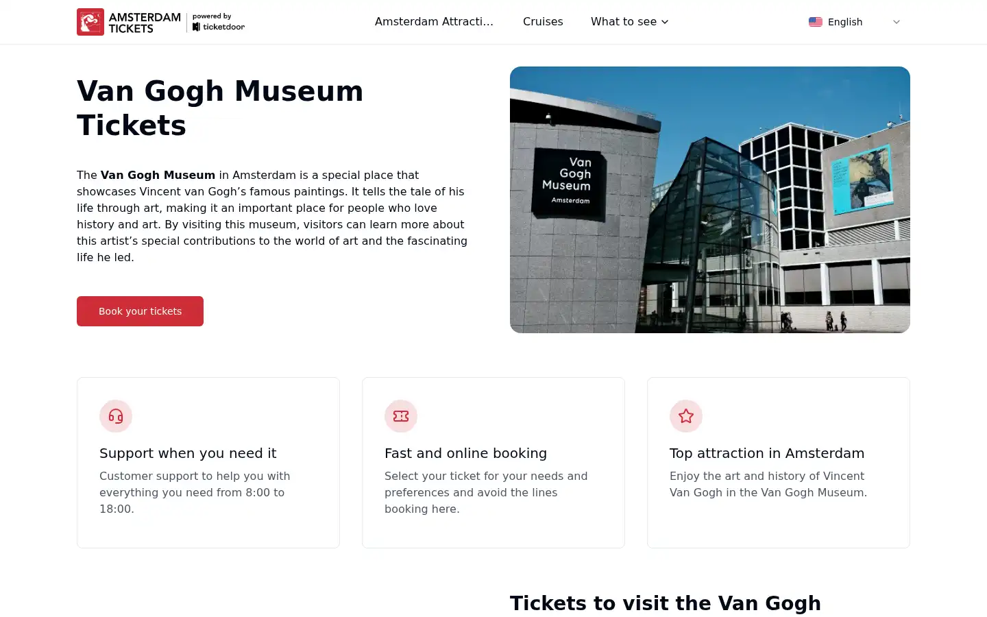 Screenshot of vangoghmuseum.amsterdamtickets.org
