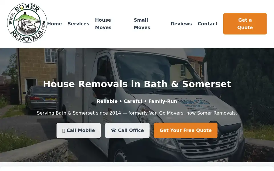 Screenshot of vangomovers.co.uk