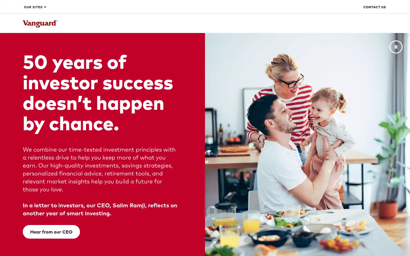 Screenshot of vanguard.com