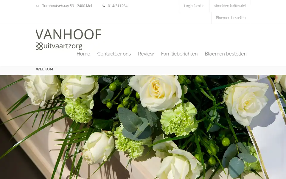 Screenshot of vanhoofuitvaartzorg.be