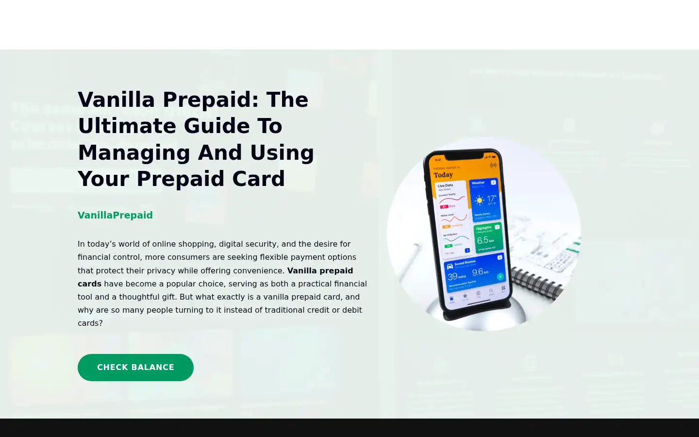 Screenshot of vanilla-prepaid.org