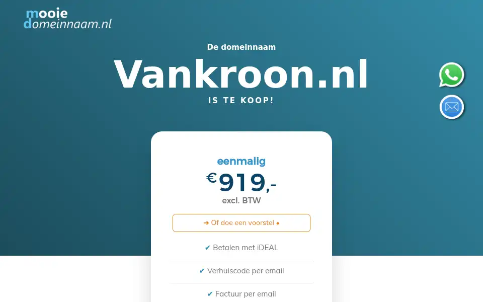 Screenshot of vankroon.nl