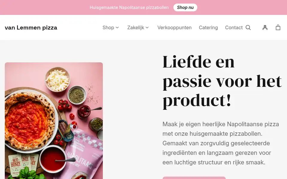 Screenshot of vanlemmenpizza.nl