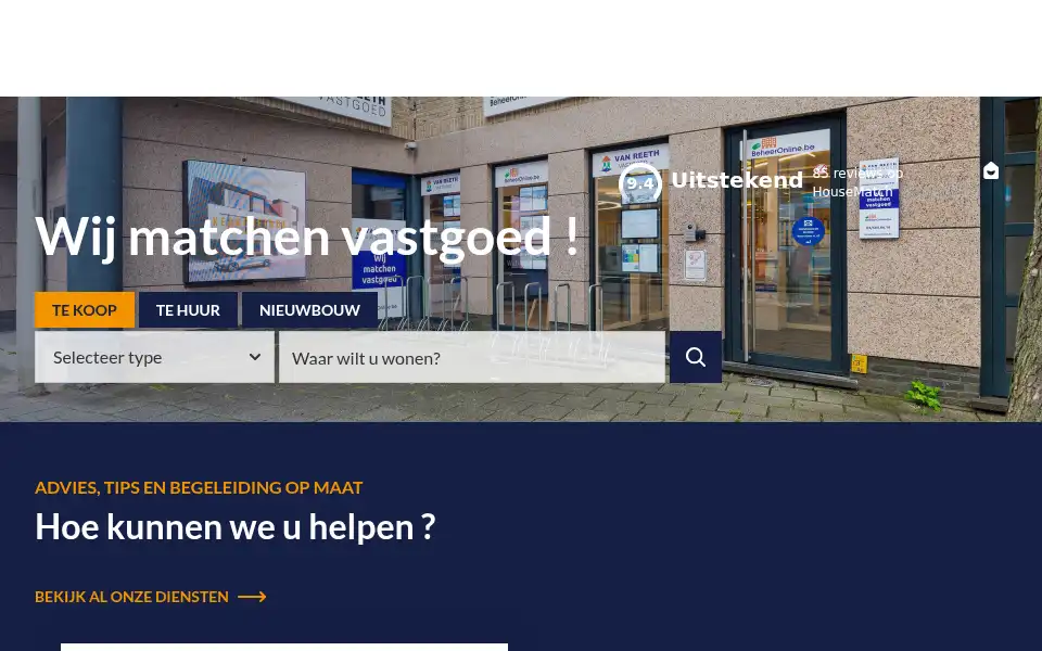 Screenshot of vanreethvastgoed.be
