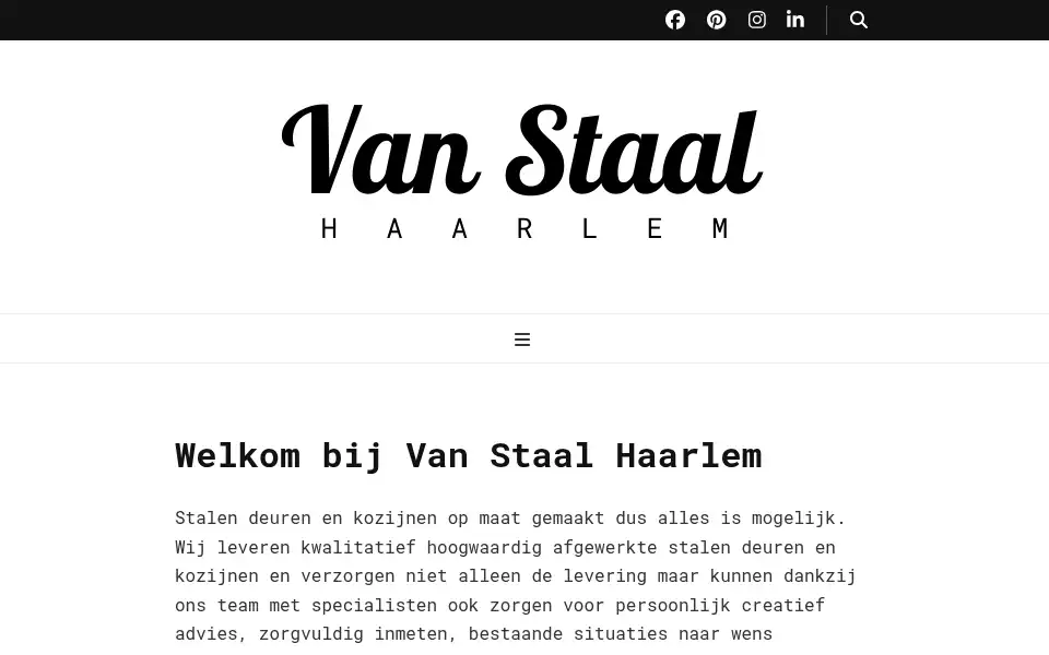 Screenshot of vanstaalhaarlem.nl