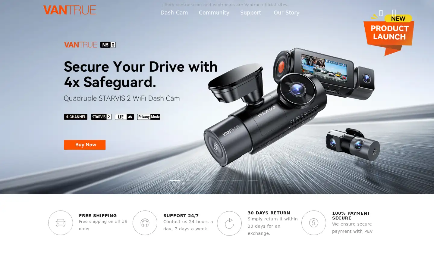 Screenshot of vantrue.net