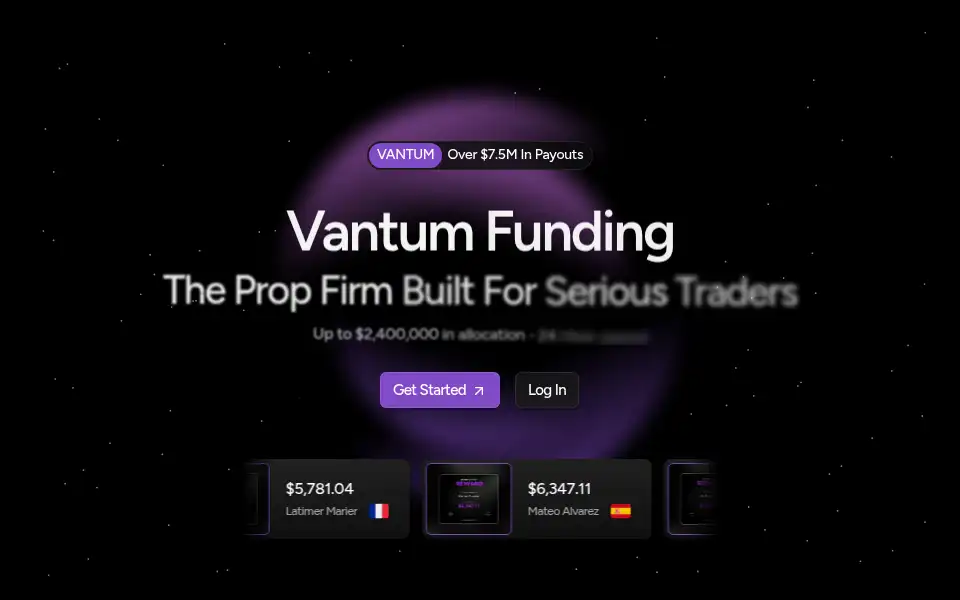 Screenshot of vantumfunding.com