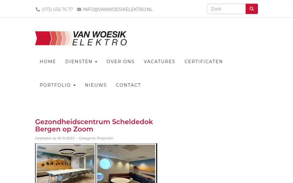 Screenshot of vanwoesikelektro.nl
