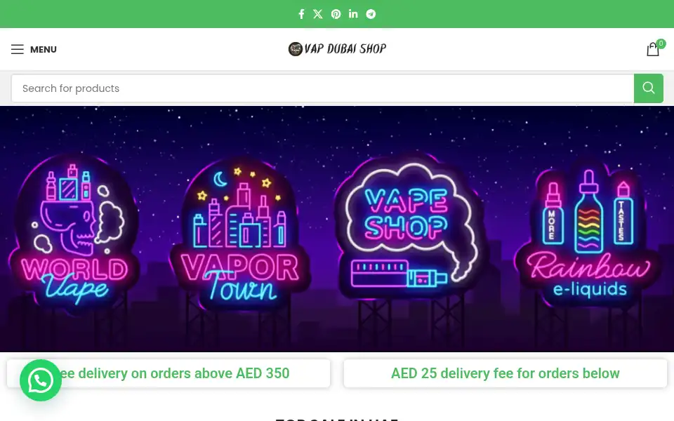 Screenshot of vapdubaishop.ae