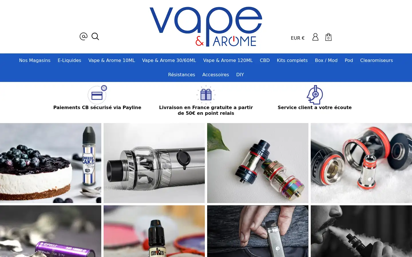 Screenshot of vape-arome.fr