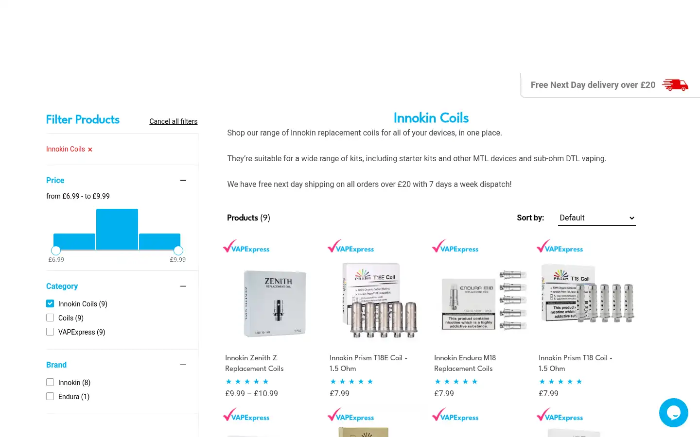 Screenshot of vape.co.uk