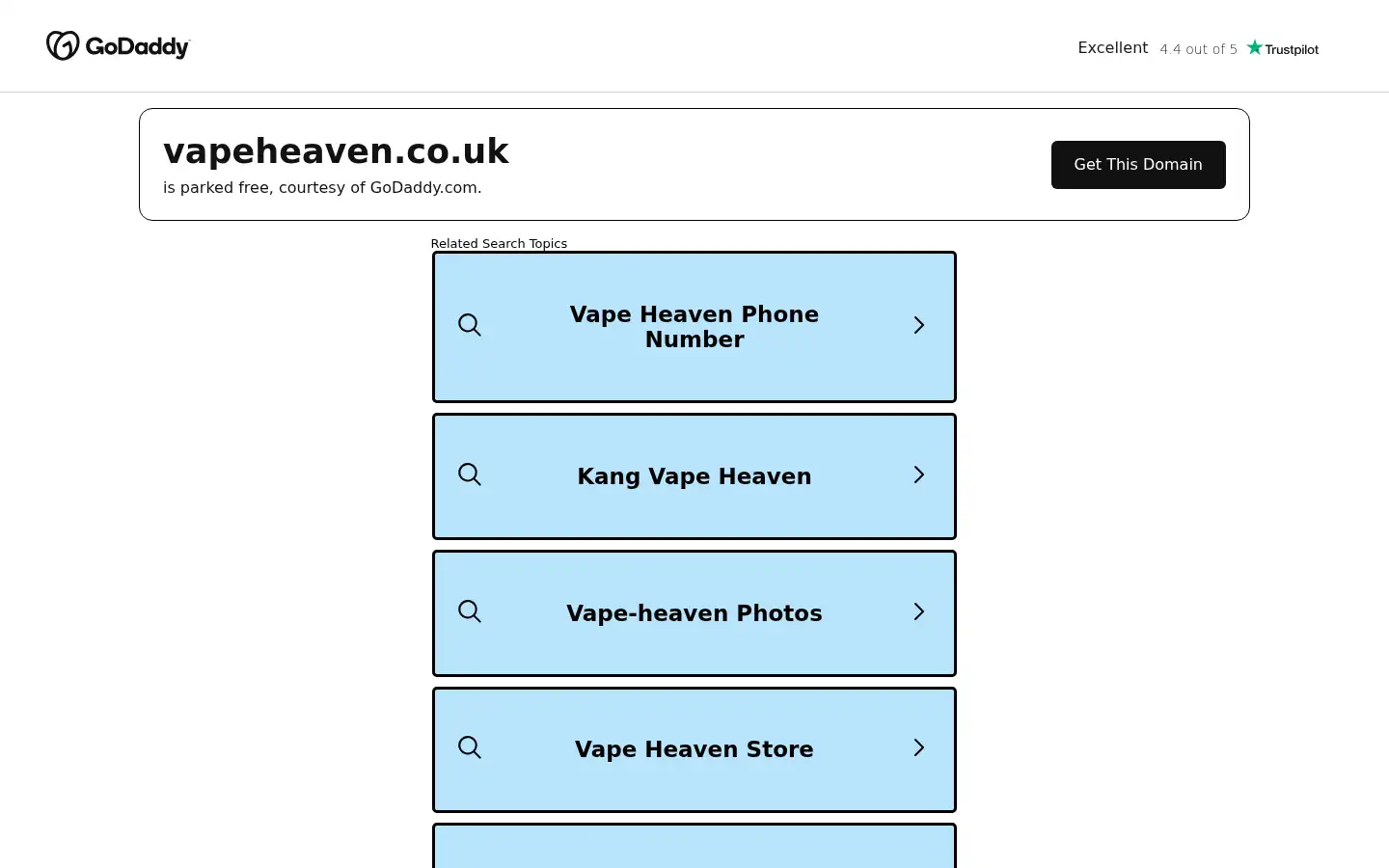 Screenshot of vapeheaven.co.uk