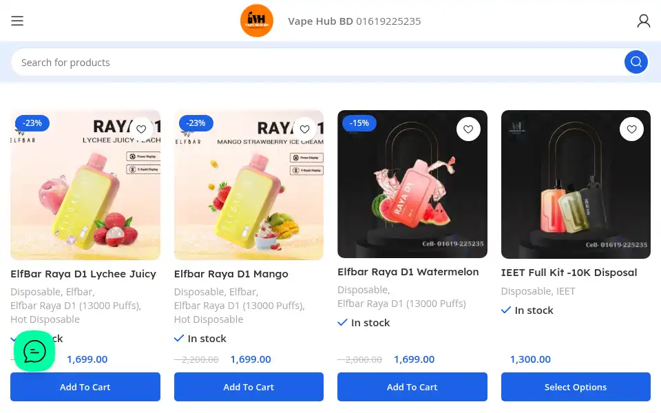 Screenshot of vapehubbd.com