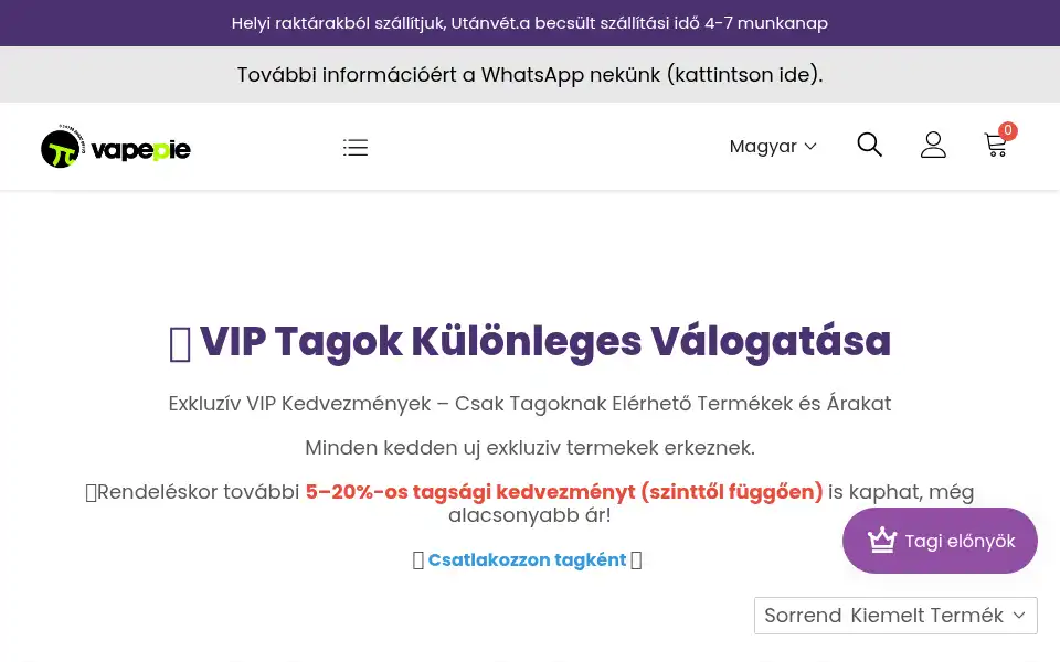 Screenshot of vapepie-hu.com