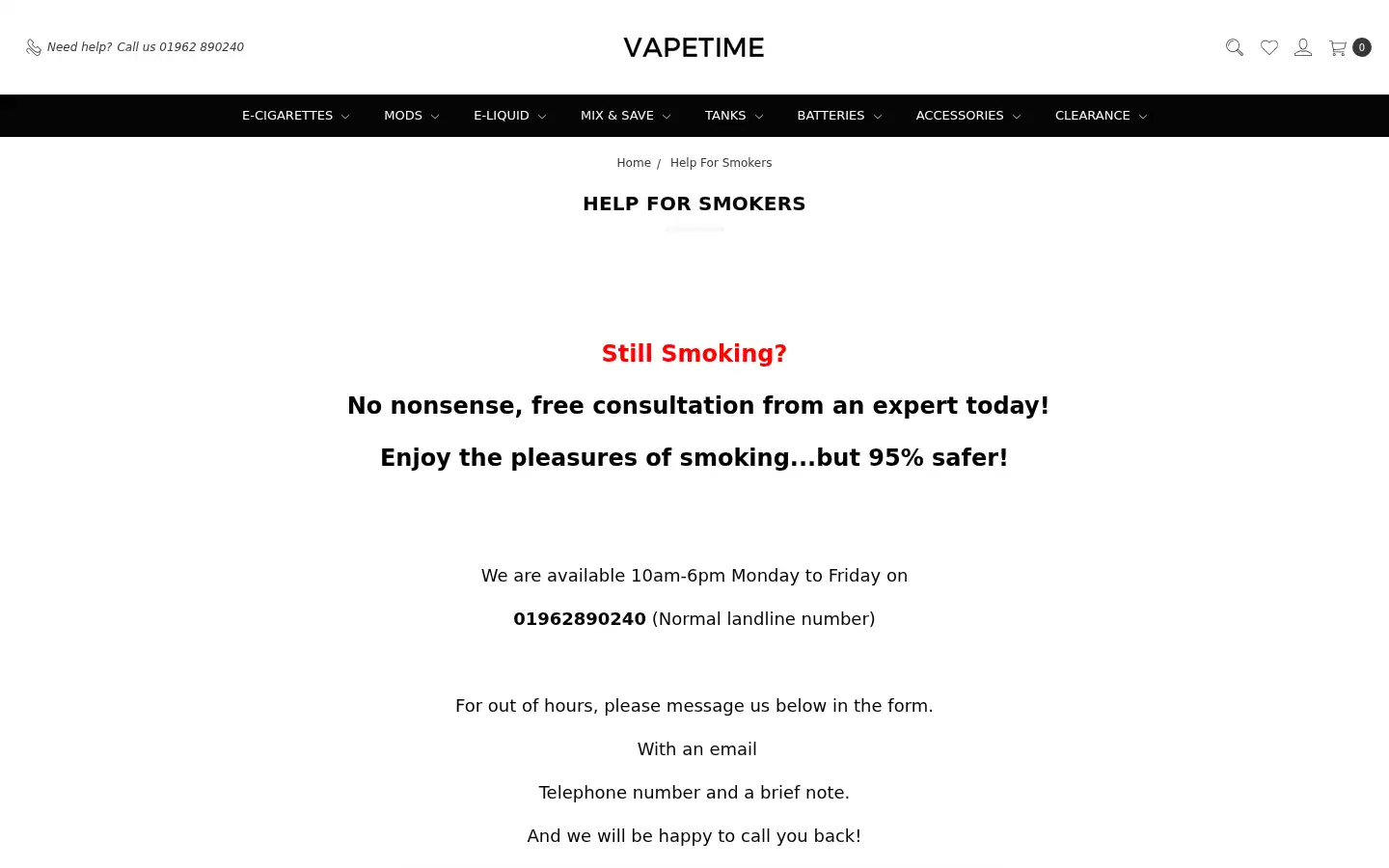 Screenshot of vapetime.co.uk