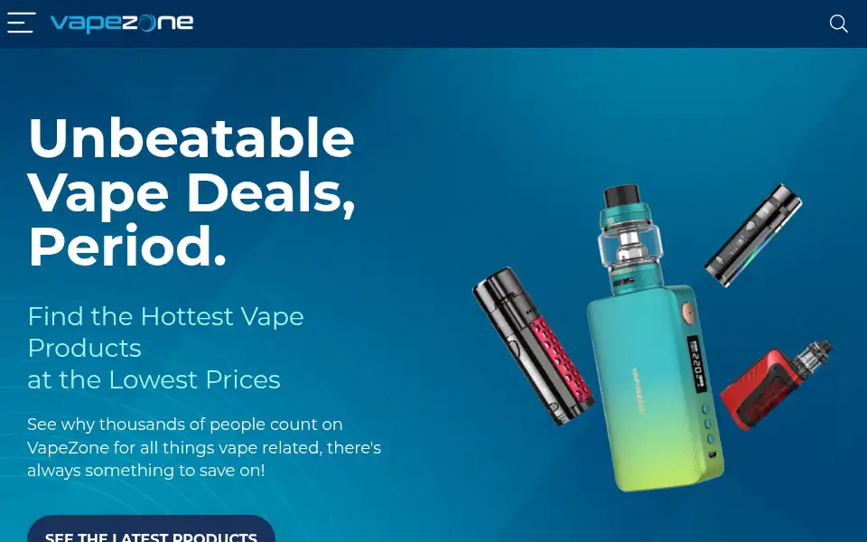 Screenshot of vapezone.com