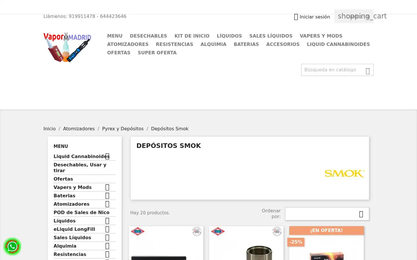 Screenshot of vapor-madrid.es