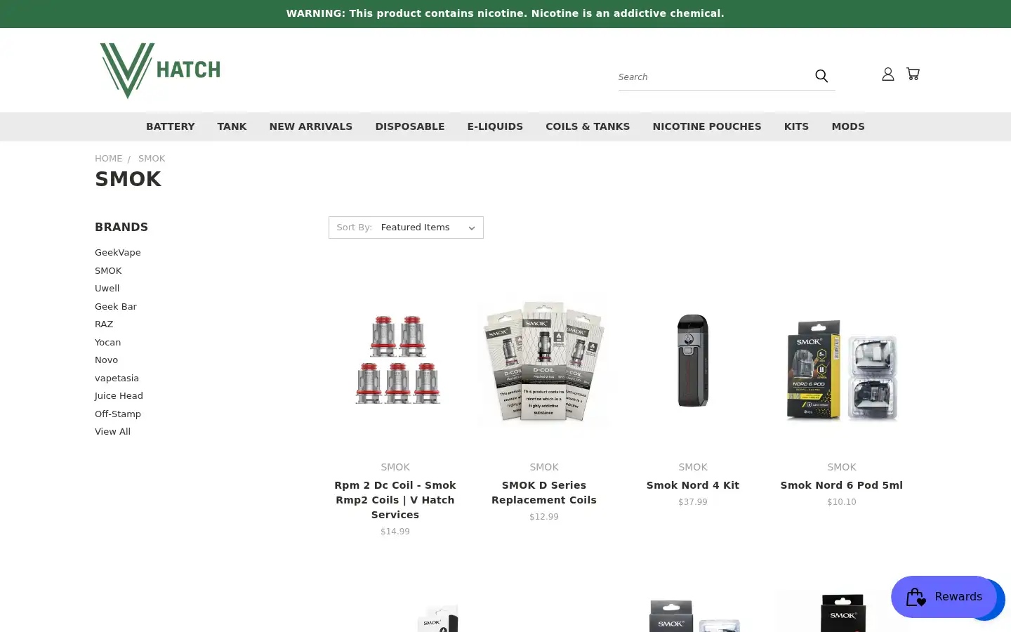 Screenshot of vaporhatch.com