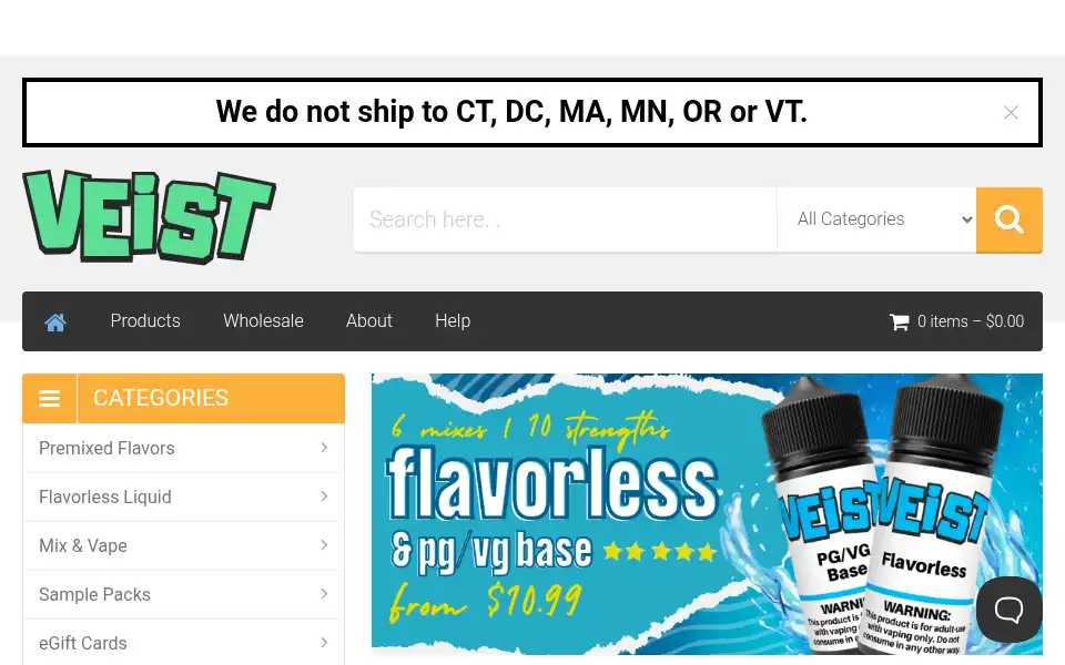 Screenshot of vaporvapes.com