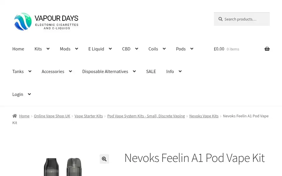 Screenshot of vapourdays.co.uk