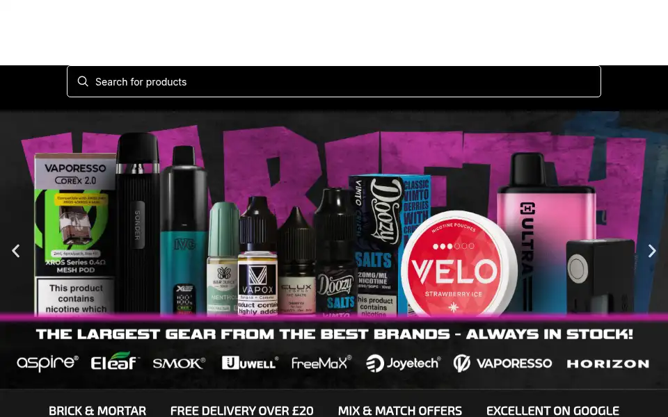 Screenshot of vapox.co.uk